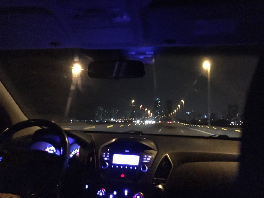 Driving to the hotel